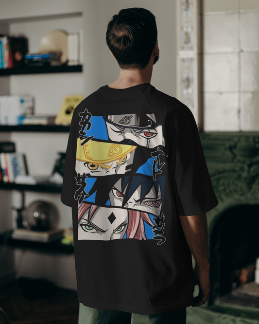 Anime Back Printed Unisex Oversized Classic T-Shirt By MeltedSmile Unisex Oversized Tshirts 100% Cotton Regular Fit Graphic Printed Tshirt , Sizes S,M and L,XL