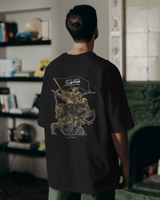 Arabic Warriors Back Printed Unisex Oversized Classic T-Shirt By MeltedSmile Unisex Oversized Tshirts 100% Cotton Regular Fit Graphic Printed Tshirt , Sizes S,M and L,XL