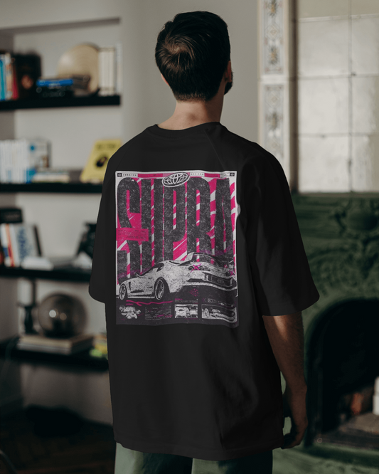 Toyota Supra Back Printed Unisex Oversized Classic T-Shirt By MeltedSmile Unisex Oversized Tshirts 100% Cotton Regular Fit Graphic Printed Tshirt , Sizes S,M and L,XL